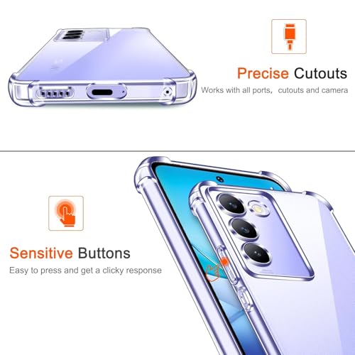 Image of Lustree Compatible with vivo V27 Pro 5G Back Cover| Clear + TPU Case with 4 Corner Air Cushion Protection & Camera Protection | Slim& Stylus Cover for vivo V27 Pro 5G