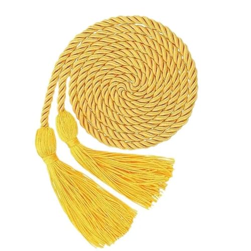 Graduation Cords 67 Gold Graduation Honor Cord with Tassels Double Braided Academic Rope for 2025 Graduation Gowns Bachelor Master Doctoral Ceremony & Photo Decoration