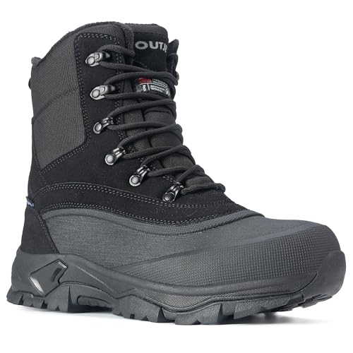 Image of Men's Insulated Snow Boots Winter Waterproof Warm Fur Lined Boot