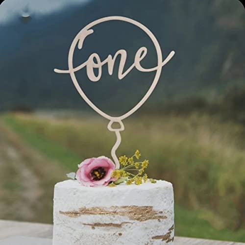 【BEAUTY PLAYER】ケーキ飾り ケーキトッパー one 木製 1歳 誕生日 誕生日ケーキ ハッピーバースデー 飾り付け バースデーケーキ デコレーション 果物 お菓子 お弁当用 Happy Birthday お誕生日 お祝い ウェディング 結婚式 記念撮影 パーティーグッズ (風船)のサムネイル