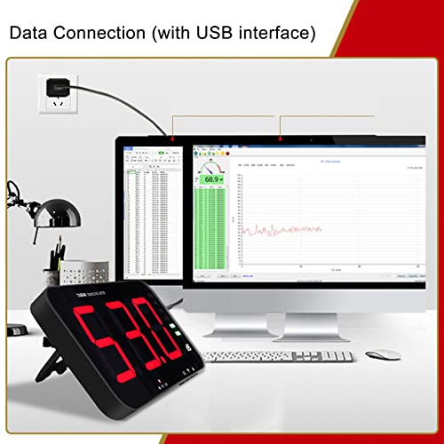 Kadimendium 13in Screen Sound Level Meter Wall Hanging Display Screen Decibel Reader Environmental Noise Alarm TA654B Temperature Humidity Meter - Image 4