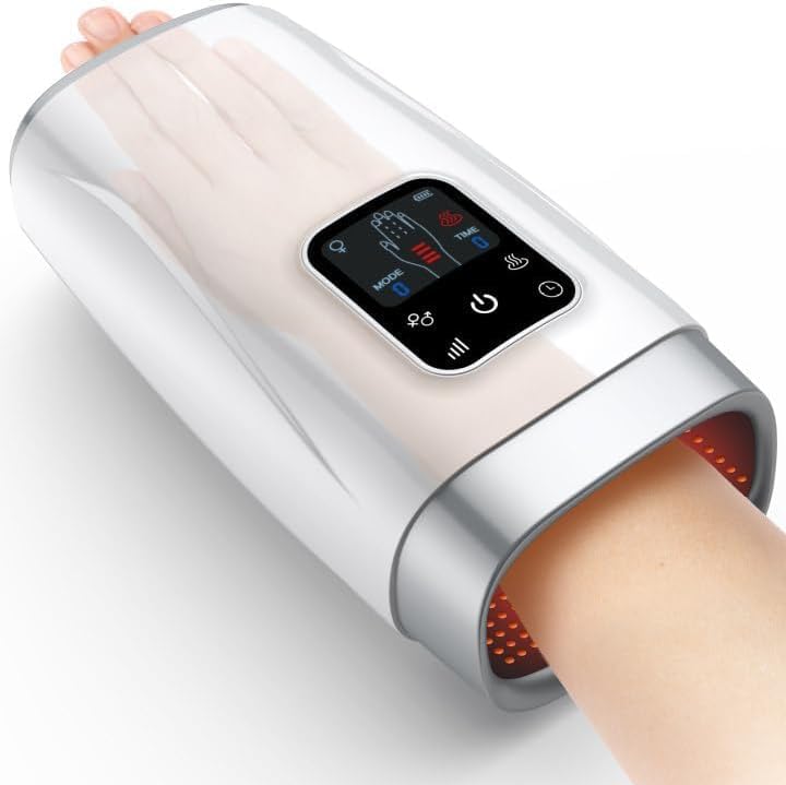 Gifts for Women Men-Hand Massager with Heat and Compression for Arthritis Carpal Tunnel Pain Relief Hand Muscles Finger