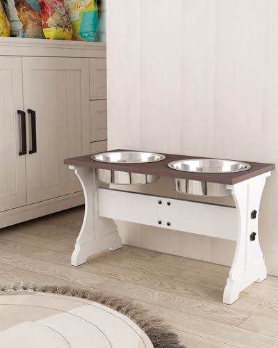 Piskyet Elevated Dog Bowlsfarmhouse Dog Bowls Stand Raised Dog Bowl with 2 Stainless Steel Wooden Dog Bowls8 Cups 138h80 Oz Bowlfarmhouse Style  Cucciolini Doodles Piskyet elevated dog bowlsfarmhouse dog bowls stand raised dog bowl with 2 stainless steel wooden dog bowls8 cups 13 8h 80 oz bowl farmhouse style   cucciolini doodles