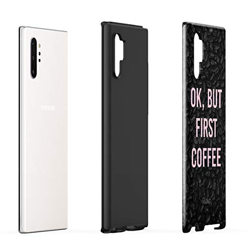 Glitbit Compatible with Samsung Galaxy Note 10 Plus Case First Coffee Frappuccino Latte Capuccino Lover Espresso Addict Frappe Art Heavy Duty Shockproof Dual Layer Hard Shell+Silicone Protective Cover
