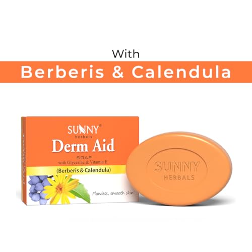 Image of Sunny Herbals Derm Aid Soap | Gentle on Sensitive Skin | Herbal Formula | For Daily Use | Clean & Clear Skin Naturally, 75 gm (Pack of 4)
