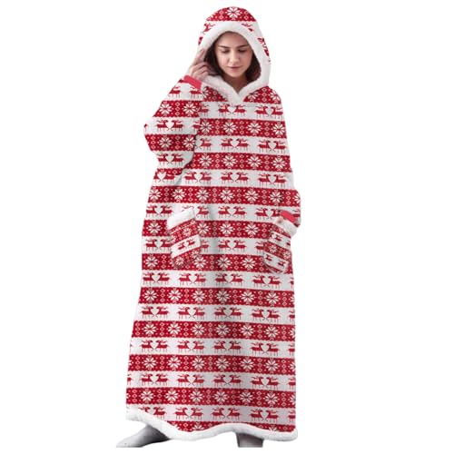 Genérico Manta con Capucha,Manta con Capucha,Manta portátil de Copo de Nieve navideño para Dormir de 59 Pulgadas | Mantas y Mantas cómodas y cálidas, acogedores Pijamas de Franela para Adultos