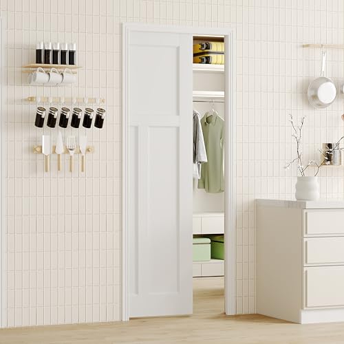 Image of Sliding Pocket Door, 32 inch x 80 inch, T-Shaped Core with Frame and Hardware Kit Set, Interior Doors for Pocket Door, White Primed - No Panel Assembly Required