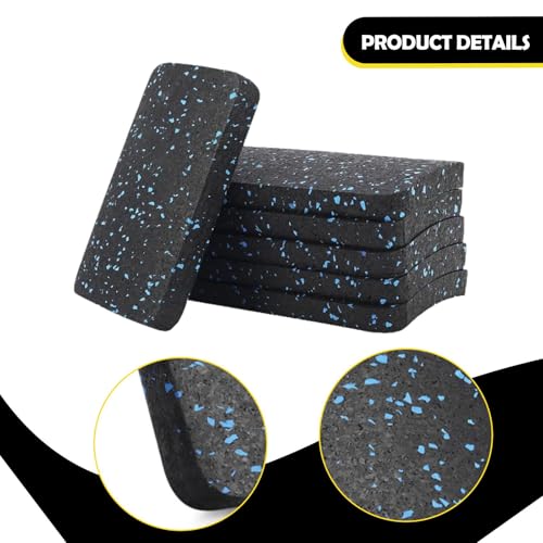 Tapete protector para piso de cinta de correr, multifuncional para equipo de ejercicio, pad antivibración para bicicletas de ejercicio, madera dura, 6 piezas miniatura 4