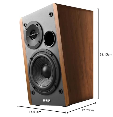 Edifier Studio R1280DB - 2.0 Bluetooth-Lautsprechersystem (42 Watt), Regallautsprecher mit Infrarot-Fernbedienung in Holzfarbe – Bild 6