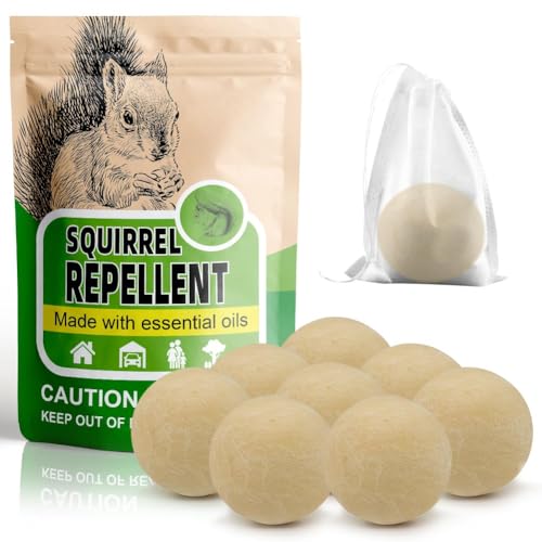 AUDQQM Squirrel Repellent Outdoor, Chipmunk Repellent for Attic/Garden/Bird Feeders/Plants/Cars, Deterrent Squirrels, Keep Chipmunks Away-Pack of 8