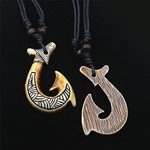 Hawaiian Maori Fish Hook Pendant -Maui Beach Sufer Tribal Necklace2