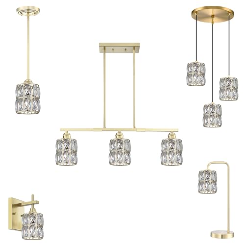 Image of 2 Pack Crystal Chandelier Champagne Lampshade H5*4.7 inch Wall Sconces Pendant Light