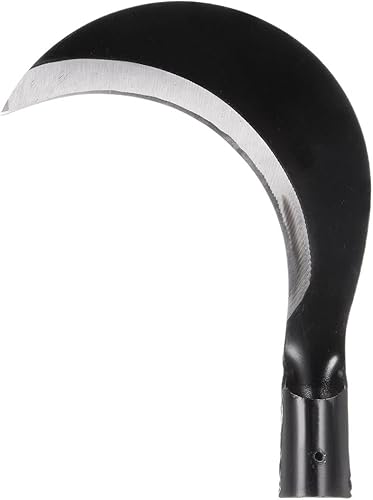 Miniatura 1 de HARFINGTON Hoja de acero al carbono forjado de óxido negro hoz de 7 pulgadas, cuchillo de machete de gancho para jardinería, campamento, gestión de
