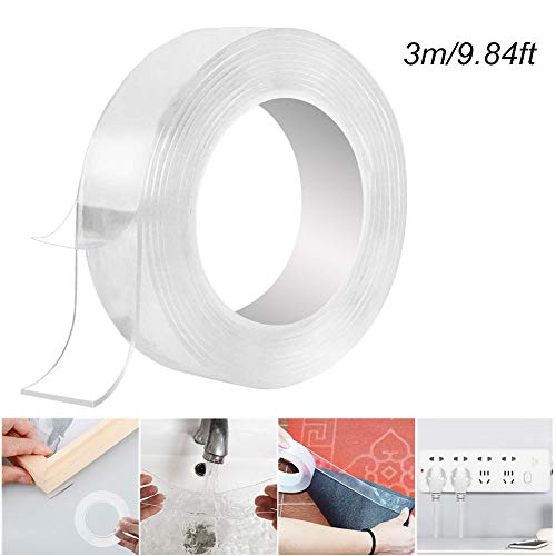 Preisvergleich Produktbild Aconde Gel-Klebeband, doppelseitig, für Bilderrahmen, Teppiche, Steckdosen, wiederverwendbar, waschbar, nicht zu spuren.