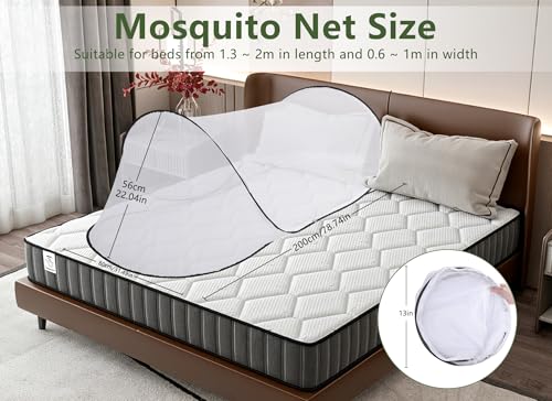 Image of 78 * 32 * 22 Inch Large Up Tent, Portable Foldable Tent, Camping Net with Net Bottom, for Bed Camping Travel Patio (Black)