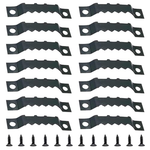 Ruidee 100 PCS Sawtooth Picture Frame Hangers Picture Frames Holder Hooks Double Hole with Screws Wall Hooks for Hanging Art Photo ,Painting ,Home Decoration(Black/JC)