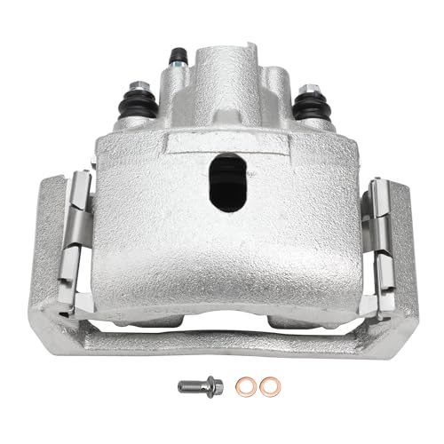 Image of Detroit Axle - Rear Left Brake Caliper for 2002-2018 Dodge Ram 1500 | 2004-2009 Durango, 2007-2009 Chrysler Aspen, 2019-2023 Ram 1500 Classic, Driver Side Disc Brake Caliper w /Bracket Replacement