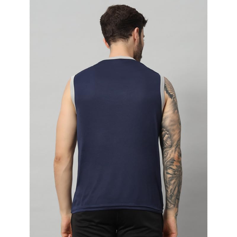 Image of ATICX Men's Polyester Sports Sleeveless T Shirt - Gym Vest, Workout Sando, Training Tank Top, Cut Sleeves Quick Dry Tee for Running, Swimming, Badminton, Fitness & Sports