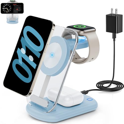 RYND 2026 Traveling Wireless Mag-Safe Fast Charging Station,Magnetic 3 in 1 Charger with Light for...