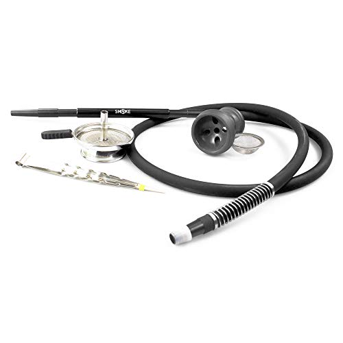 SMOKE 2U Premium Shisha Zubehör Komplett Set - Tragbare to Go Tasche - Kaminaufsatz Sieb Steinkopf Mundstück Schlauch… – Bild 4