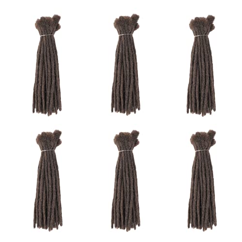 FREESHOW 8 Inches to 12Inches 0.4cm Width Dreadlock Extensions 10 Strands & 60 Strands 100% Human Hair Handmade Dreadlock Extensions For Black Women/Men (0.4cm-8"60PCS, 4#)