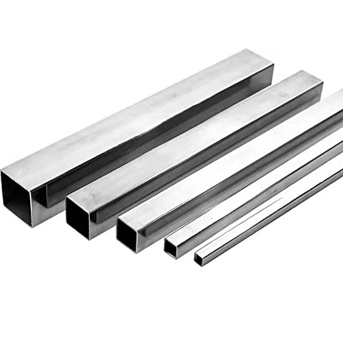 Lot de 2 tubes carrés en acier inoxydable 304, surface brillante, 13 mm x 13 mm, épaisseur de paroi 1,4 mm, 0,5 m de long, pour les expériences de bricolage...