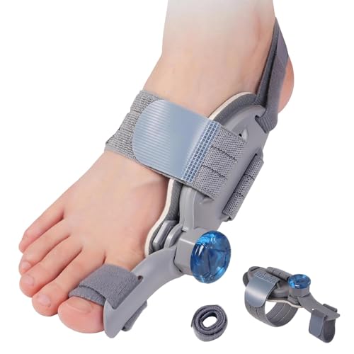 hocvseo Corrector De Dedo del Pie Grande, Separador De Dedos Ajustable, con Correa para El Talón Y Almohadilla De Silicona, Gira Flexible 180°, para Solucionar El Juanete, Alineación De Dedos del Pie