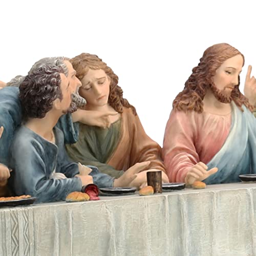 Escultura Pintada La Última Cena 28.75 pulgadas miniatura 3