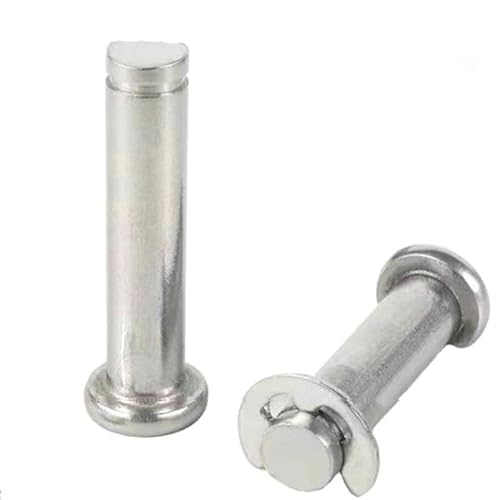 1-5 pezzi M3M4M5M6M8M10 Perno in acciaio inossidabile 304 Perno con intaglio a testa piatta Perni per anelli elastici Posizionamento Perno cilindrico con rondella per anello elastico-M6x25mm 5 set