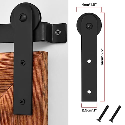 Image of COGOOD Farmhouse Barn Door Mirror - 41 inch x 26 inch Rustic Wood Framed Wall Mirror for Bathroom, Living Room, Bedroom Wall Decor (Brown)