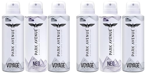 Park Avenue Signature Collection Premium Body Spray For Men, 2 Voyage & 1 Neo, Fresh Long Lasting Fragrance (Pack) f 3) 348g/450ml (Fresh) (Pack of 2)