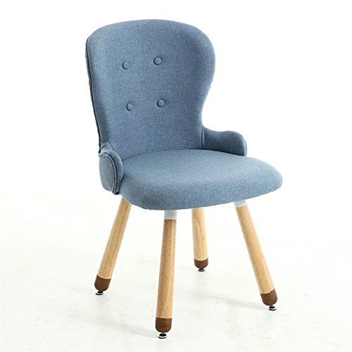 BBSYHUMM Backrest Chair, High Density Sponge Solid Wood Frame Solid Wood Feet/Modern Minimalist Desk Chair, Home Solid Wood Chair, Suitable for Study, Bedroom, Desk (Color : Light blue)