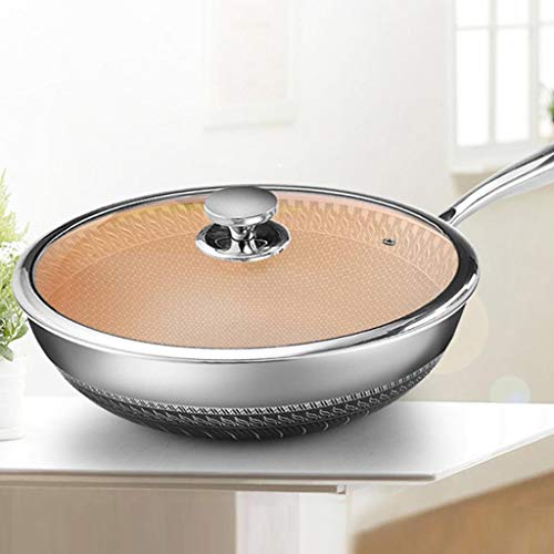 Wok acero inoxidable 304 doble cara con patrón antiadherente miniatura 2