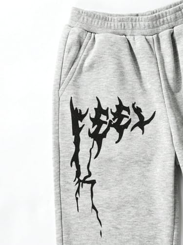 COZYEASE Boy's Graphic Print Elastic Waist Sweatpants Slant Pocket Tapered Jogger Pants3