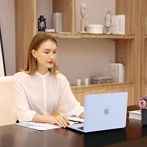 Image of MOSISO Compatible with MacBook Air 13 inch Case M5 2026 M4 2025 M3 M2 2024-2022 A3449 A3240 A3113 A2681, Hard Shell&Keyboard Cover&Screen Film&Type C for MacBook Air 13.6 inch Case, Pastel Blue