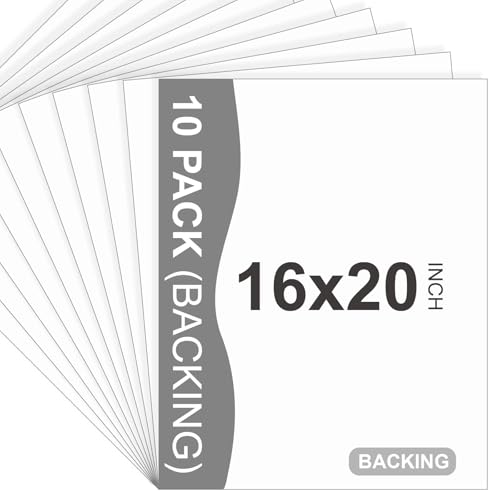 Somime 10 Pack Backing Boards, 16x20 Uncut White Mats Matboards, Acid-Free Backerboards for Art Prints, Ideal for Photos, Pictures, Prints, and Frames