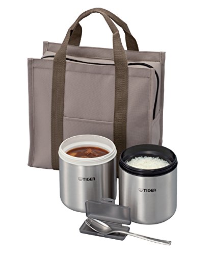Tiger Corporation LWY-W046 2 Stainless Steel Thermal Lunch Jar with Insulated Tote