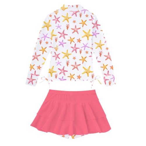 Image of Vogseek 3-12T Girls Swimsuit Long Sleeve Rashguard Bathing Suits Swim Set