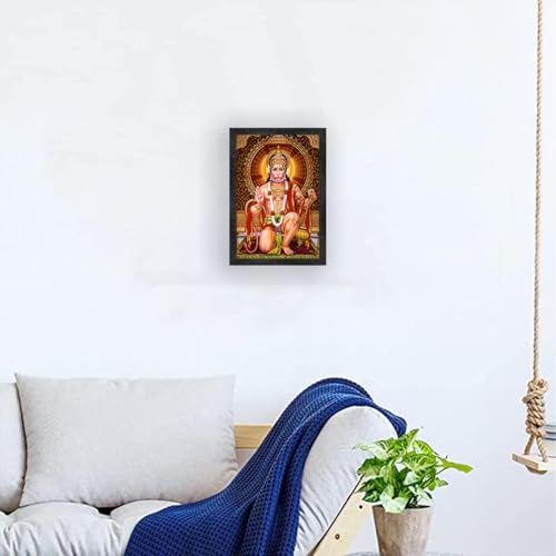 Image of Hanuman Ji hanumanji Photo Frame, Black, Sparkle Coated Laminations, 11x14 Inch 2304