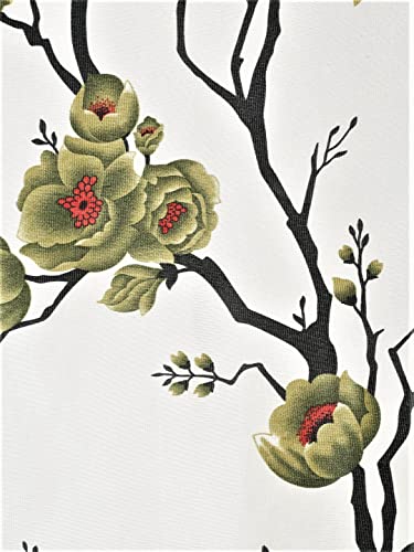 Image of Fashion String 2 Pieces Solid Patch 3D Tulip Eyelet Polyester Window Curtains - 5 Feet, Green
