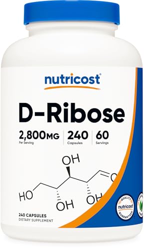 Nutricost D-Ribose 700mg (2800mg Per Serving) 240 Capsules - Vegetarian Friendly Non-GMO Gluten Free