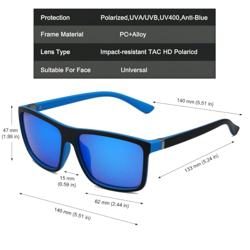 Image of Men's Sports Polarized Sunglasses Square Frame Glasses NP1007