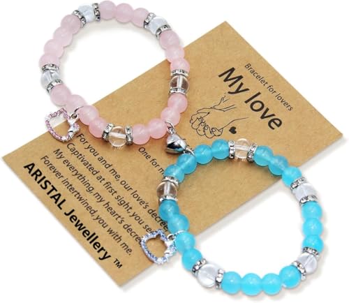 Image of ARISTAL Jewellery Spiderman Kitty Magnetic Friendship Bracelets, Couple's Bracelets, Valentine's Day Gifts for BFF, BF, GF, Women, Men, Girls, Kids