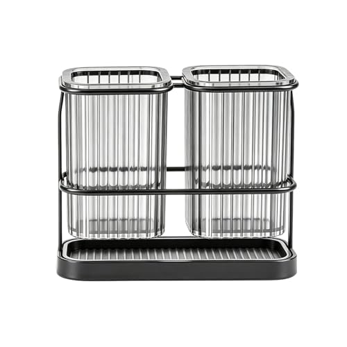 Generico Soporte para utensilios de secado para tenedores y cucharas, recipiente para utensilios | para tijeras, cúter, pajita, casa, piso de cocina, comedor