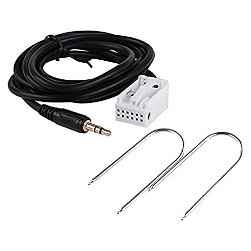 Sound-way Câble Adaptateur AUX in Auxiliaire Compatible avec Autoradio Peugeot, Citroen RD4 12 pin