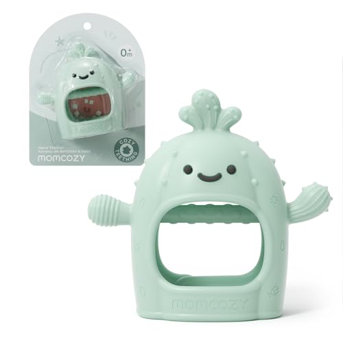 Momcozy Baby Teething Toys Food Grade Silicone Baby TeetherTeething Mitten for Babies 06 MonthsTeethers for Babies 612 MonthsAnti Drop Wrist Teether with Multiple Chew Points Mint Green
