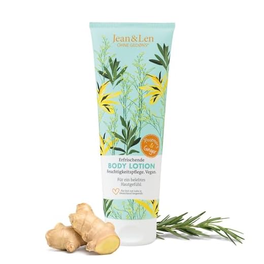 Jean & Len Loción Corporal Refrescante Romero y Jengibre, hidrata y revitaliza la piel, fragancia fresca y especiada, vegana, sin parabenos ni siliconas, 250 ml