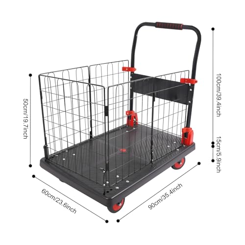Carretilla plegable con jaula removible y ruedas TPR 5" miniatura 7