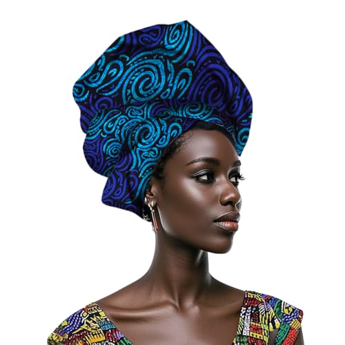 African Nigerian Style Printed Polyester Women'S Geometric Pattern Wax Printed Headscarf Shawl
