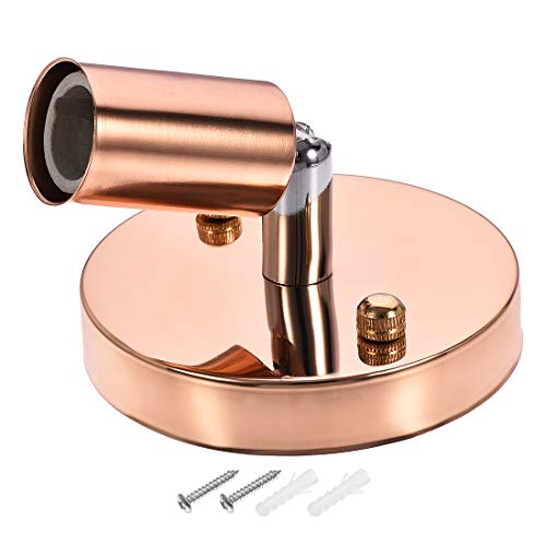 uxcell 180 Degree E14 Bulb Holder Socket Ceiling Lamp Wall Mounted Light 100x20mm Rose Gold